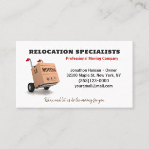 Professionell Flytta Company Dolly Mover Service Visitkort