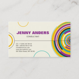 Professionell för Abstrakten Modern Färg Circles S Visitkort