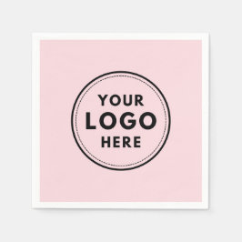 professionell för anpassningsbar av rosa Logotyp Pappersservett