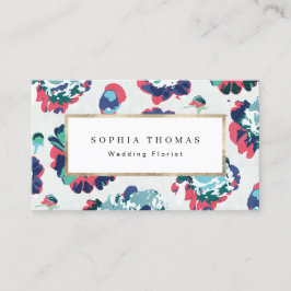 Professionell för blommigt av modern klassisk blå visitkort