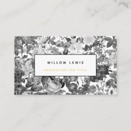 Professionell för Blommigt av svartvitt och Guld-V Visitkort