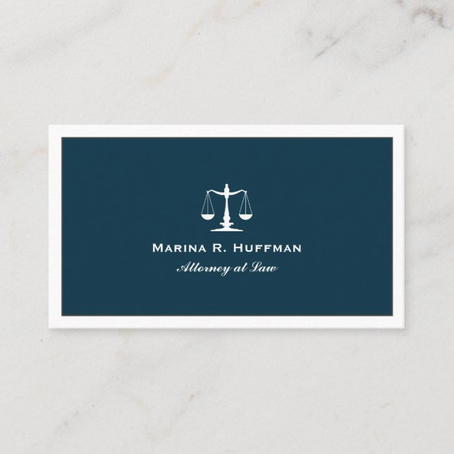  Professionell för Blue chic Attorney Justice Visitkort (Framsida)