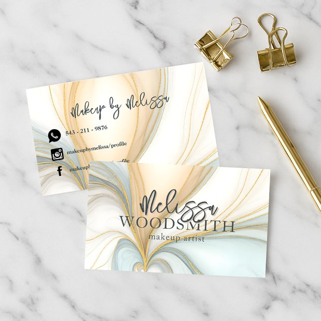 Professionell för Chic av Golden Agate Swirls Eleg Visitkort (Skapare uppladdad)