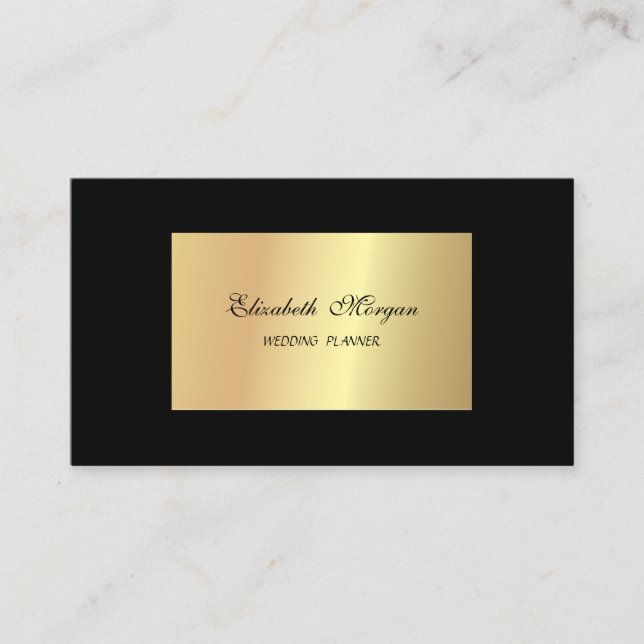 Professionell för Chic, Snyggt,Faux Guld,Svart Visitkort (Framsida)