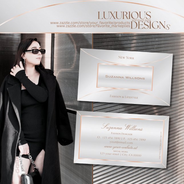 Professionell för dekoration av silver Ro och luxu Visitkort (Skapare uppladdad)