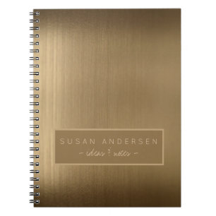 professionell för elegant av borstat kopparmetall anteckningsbok med spiral