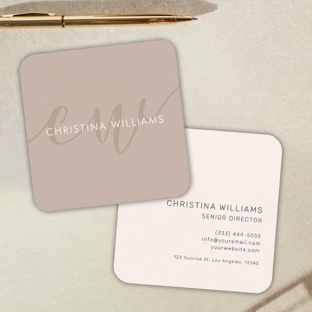 Professionell för elegant av minimalistisk modern  fyrkantigt visitkort (Unique Elegant Minimalist Modern Professional Square Business Card)