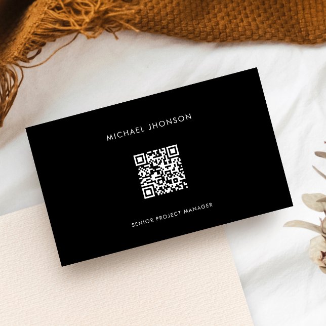 Professionell för enkel QR-kod för svartvitt-Onlin Visitkort (Skapare uppladdad)