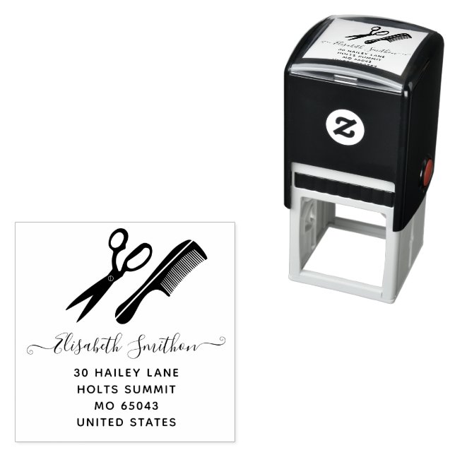 Professionell för enkel sax Hair Comb Hairdresser Självfärgande Stämpel (In Situ)