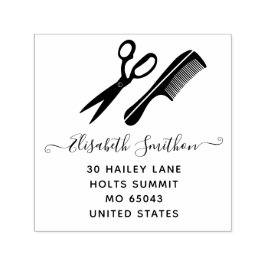 Professionell för enkel sax Hair Comb Hairdresser Självfärgande Stämpel