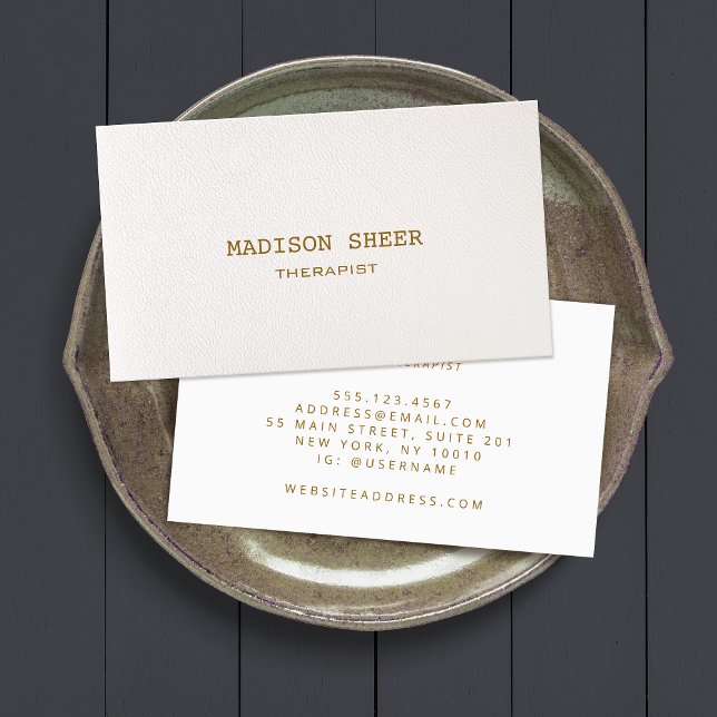 Professionell för enkel varm vit Elegant Visitkort (Skapare uppladdad)