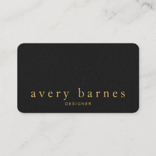 Professionell för enkelt svart, texturerat läderut visitkort