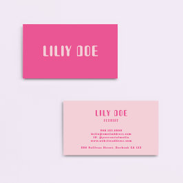 Professionell för Feminine Girly Rosa Typography-s Visitkort