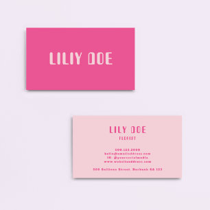 Professionell för Feminine Girly Rosa Typography-s Visitkort