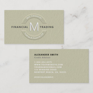 Professionell för finansflyg, Embossed Monogram Visitkort