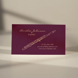 Professionell för Flute Burgundy-Elegant Visitkort