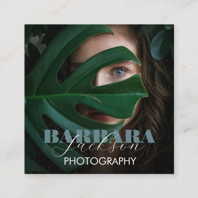 Professionell för fotografi av Elegant Fyrkantigt Visitkort (Framsida)