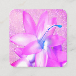Professionell för *~*Fushcia blom- elegant glitter Fyrkantigt Visitkort