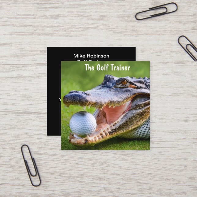 Professionell för guld Lessons-utbildning Fyrkantigt Visitkort (Fram/Back In Situ)