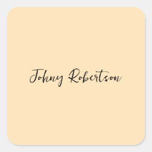 Professionell för Gult med oformaterad Elegant i M Fyrkantigt Klistermärke