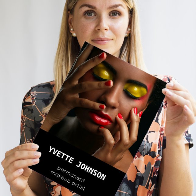 Professionell för Logotyp av fotoQR-kod för Makeup Visitkort (Photo Qr Code Logo Professional Makeup Artist SPA Business Card)