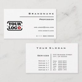 Professionell för Logotyp av klassisk vit Anpassni Visitkort