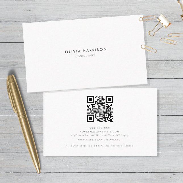 Professionell för lyxminimalistisk QR-kod Visitkort (Skapare uppladdad)