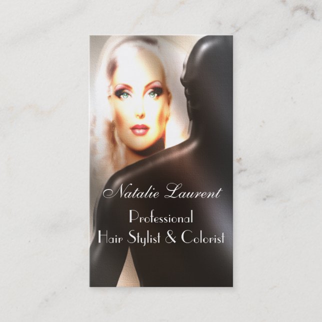 Professionell för Majikdew Hairstylistsalong 3,5" Visitkort (Framsida)