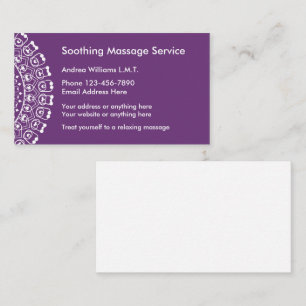 Professionell för massage av elegant visitkort