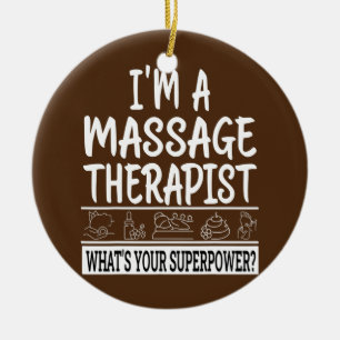 Professionell för massageterapisvar julgransprydnad keramik