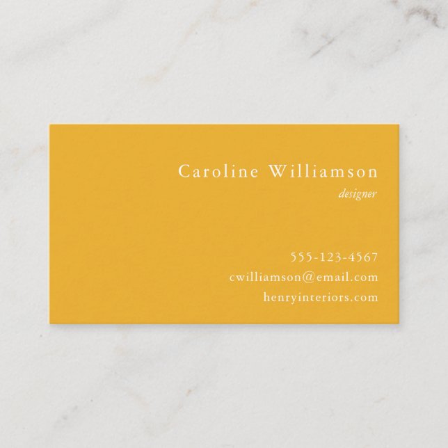 Professionell för minimal Vibrant Gult-Elegant Visitkort (Framsida)