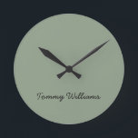 Professionell för minimalistisk Grönt enkel Rund Klocka<br><div class="desc">Dessa enkla,  minimalistiska texter kan vara personlig att inkludera ett namn eller valfri text. Om du inte vill ha någon text och bara vill ha en tom text kan du helt enkelt ta bort texten.</div>