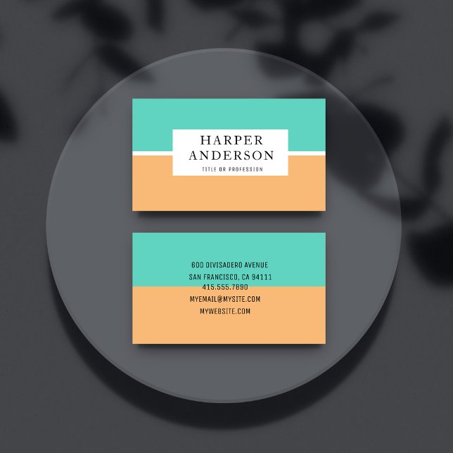 Professionell för modern Abstrakt Grönt och Orange Visitkort (Skapare uppladdad)