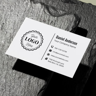 Professionell för modern vit minimal Logotyp Visitkort