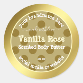 Professionell för produktpaketering för guld-effek runt klistermärke