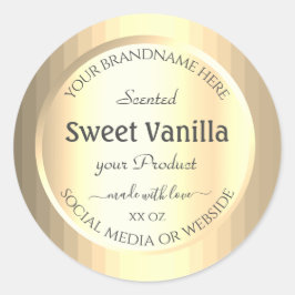 Professionell för produktpaketering för guld-effek runt klistermärke