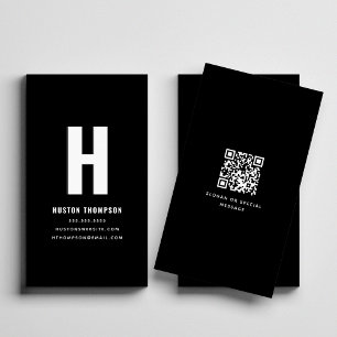 Professionell för QR Code Front and Back Monogram  Visitkort