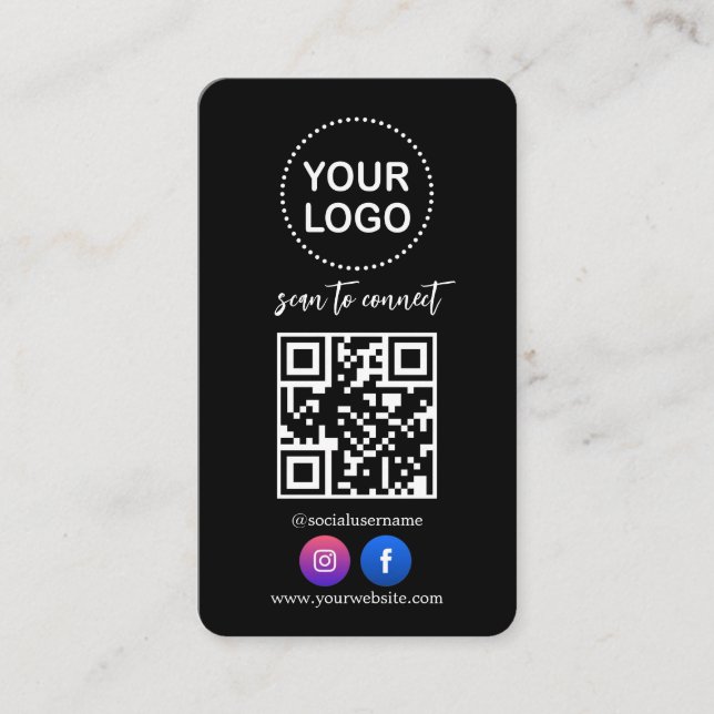 Professionell för QR-kod - Business Logotyp Social Visitkort (Framsida)