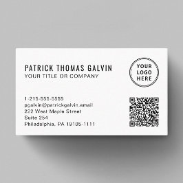 Professionell för QR-kod för enkel Logotyp Visitkort