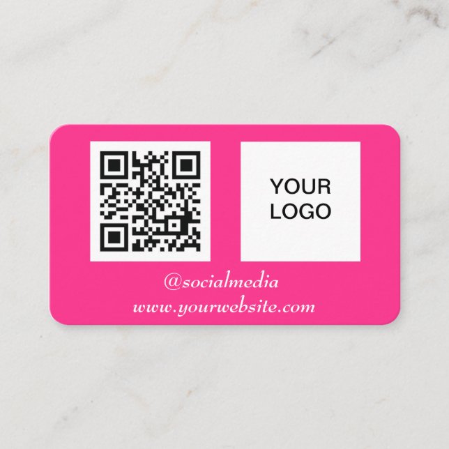 Professionell för QR-Shock rosa för Social-media,  Visitkort (Framsida)