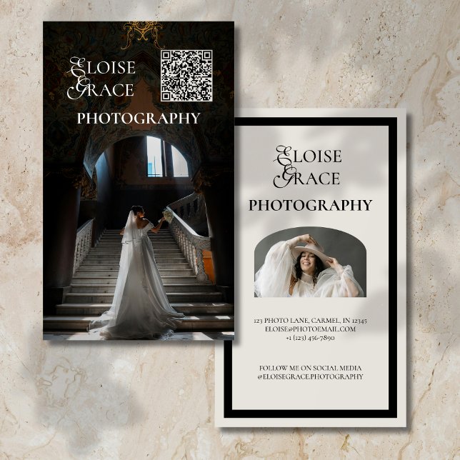 Professionell för redigeringsskript Qr-kod och fot Visitkort (Elegant and professional agent business card that makes a great first impression!)
