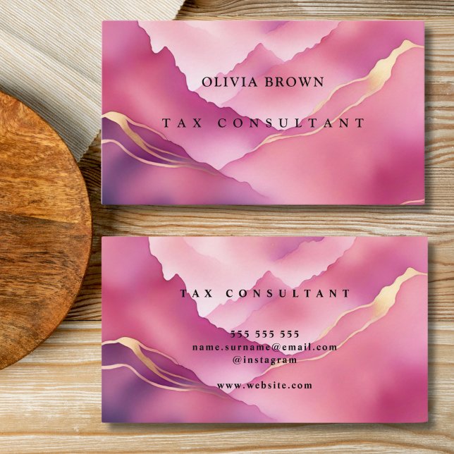 Professionell för Rosa av marmor för elegant Visitkort (Skapare uppladdad)