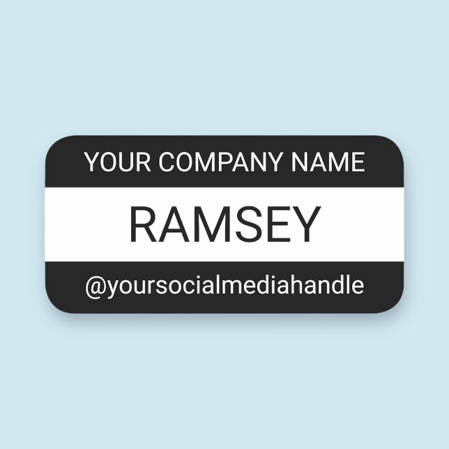 Professionell för säkerhetspapper för svartvitt namnbricka (MISOOK Black and White Name Tag with Bold Type)