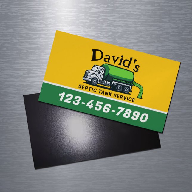 Professionell för Septic Tank Pumping Service Magnetiska Visitkort (Skapare uppladdad)