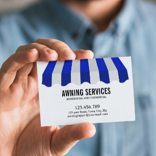 Professionell för Städning av Blue White Awning Se Visitkort