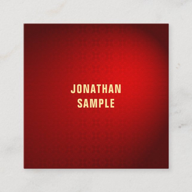 Professionell för svart snyggt, röd mask, överkant fyrkantigt visitkort (Framsida)