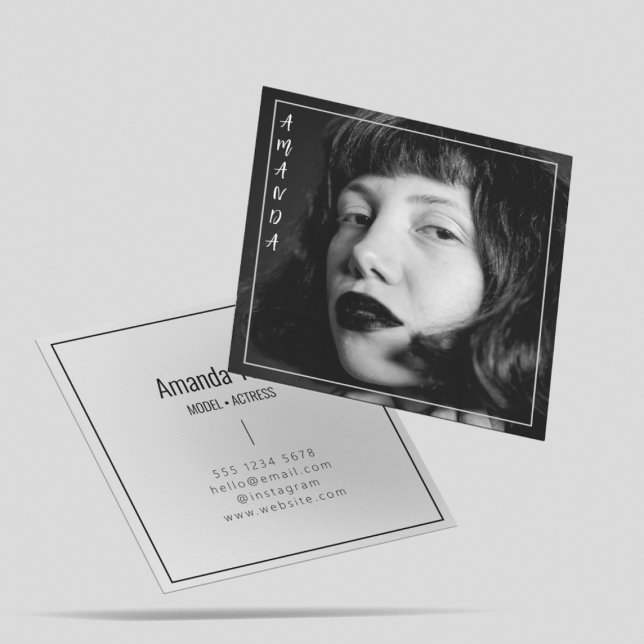 Professionell för svartvita foton fyrkantigt visitkort (Skapare uppladdad)