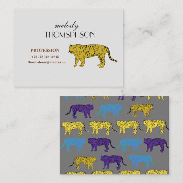 Professionell för Tigers Anpassningsbar Visitkort (Fram/baksida)