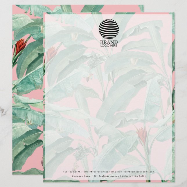 Professionell för Tropical Business Logotyp Letter Brevhuvud (Fram/baksida)