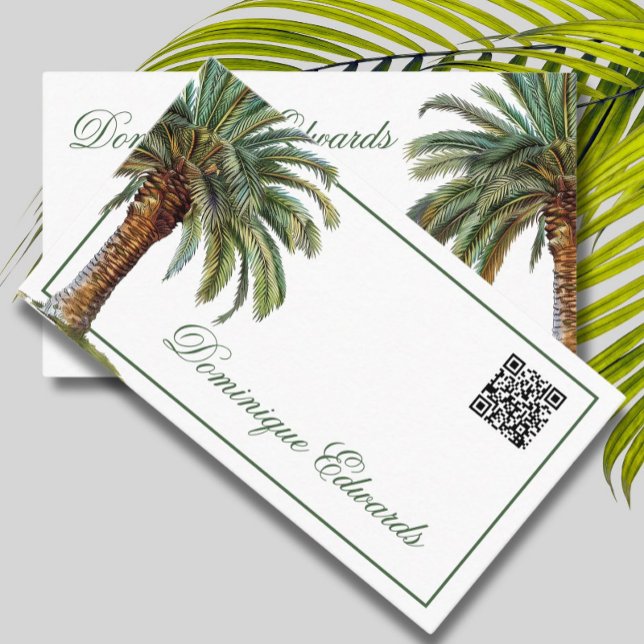 Professionell för Tropical Handflatan Träd Grönt Visitkort (Skapare uppladdad)